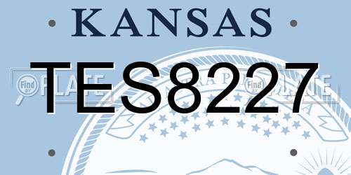 TES8227 Kansas License Plate