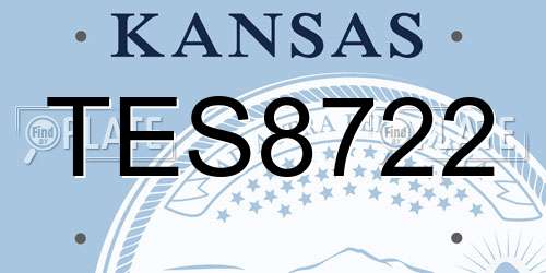 TES8722 Kansas License Plate