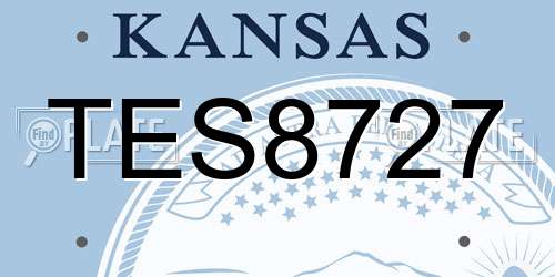 TES8727 Kansas License Plate
