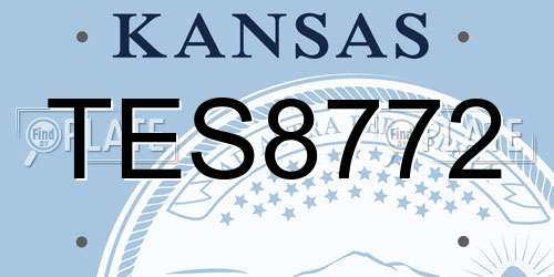 TES8772 Kansas License Plate