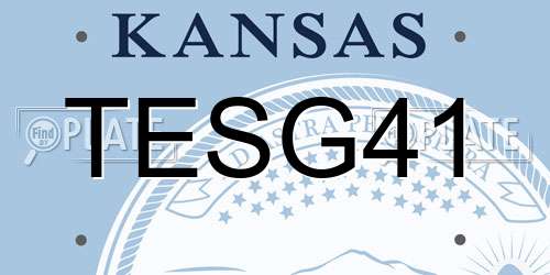 TESG41 Kansas License Plate