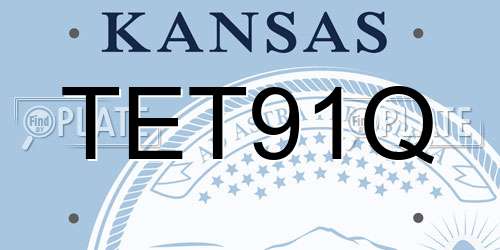 TET91Q Kansas License Plate