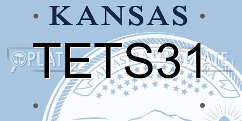 TETS31 Kansas License Plate