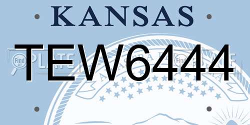 TEW6444 Kansas License Plate