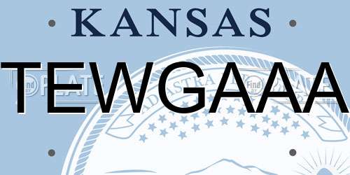 TEWGAAA Kansas License Plate