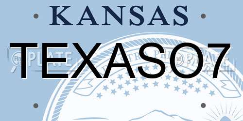 TEXASO7 Kansas License Plate