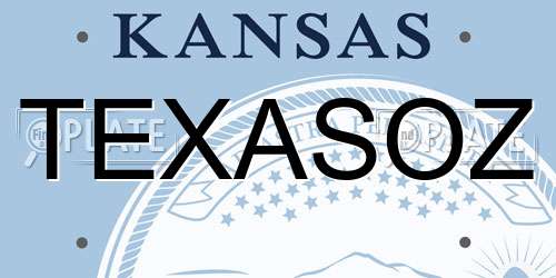 TEXASOZ Kansas License Plate