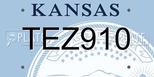 TEZ910 Kansas License Plate