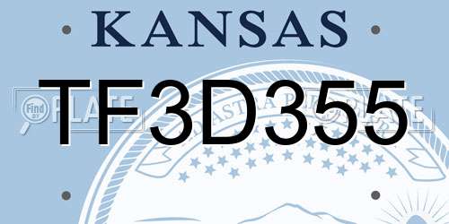 TF3D355 Kansas License Plate