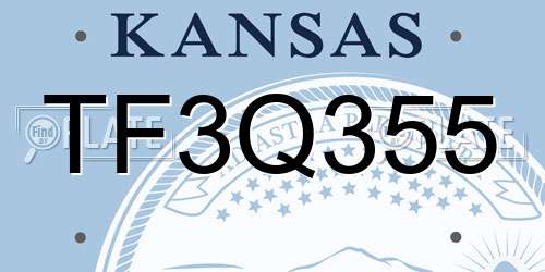 TF3Q355 Kansas License Plate