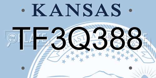 TF3Q388 Kansas License Plate
