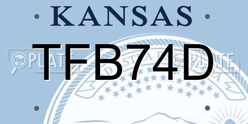 TFB74D Kansas License Plate