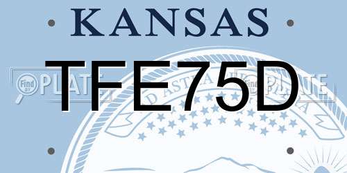 TFE75D Kansas License Plate