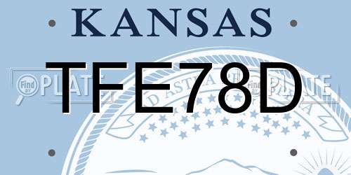 TFE78D Kansas License Plate