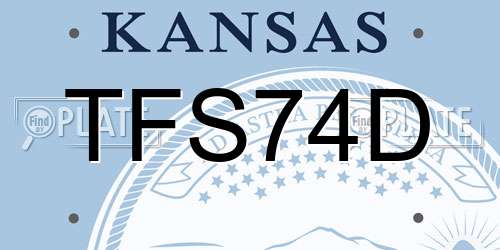 TFS74D Kansas License Plate