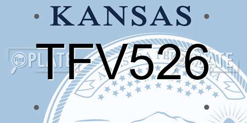 TFV526 Kansas License Plate