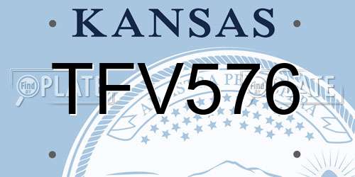 TFV576 Kansas License Plate