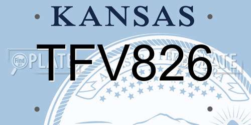 TFV826 Kansas License Plate