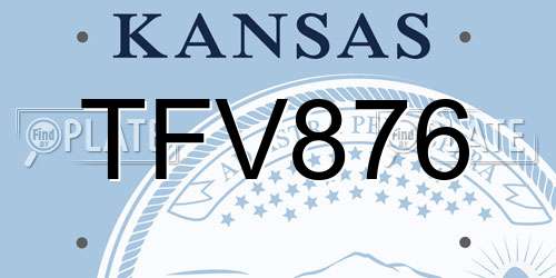 TFV876 Kansas License Plate