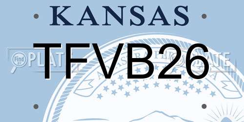 TFVB26 Kansas License Plate