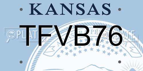 TFVB76 Kansas License Plate