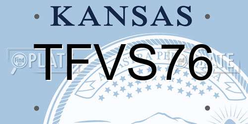 TFVS76 Kansas License Plate