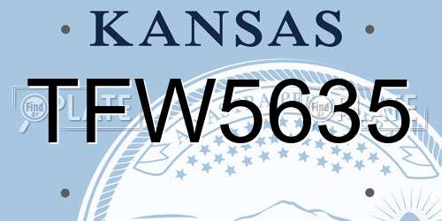 TFW5635 Kansas License Plate