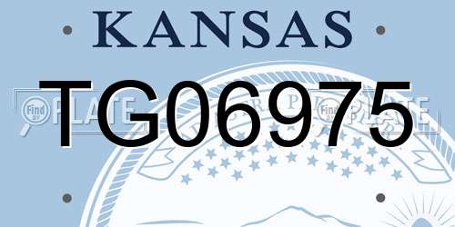 TG06975 Kansas License Plate