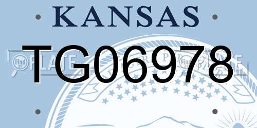 TG06978 Kansas License Plate