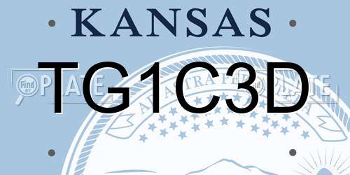 TG1C3D Kansas License Plate