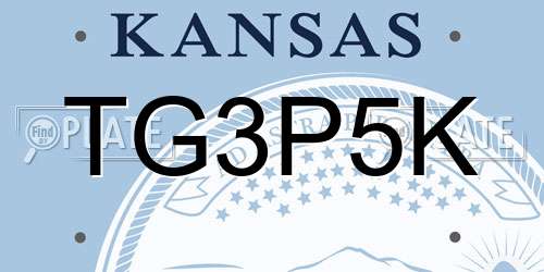 TG3P5K Kansas License Plate