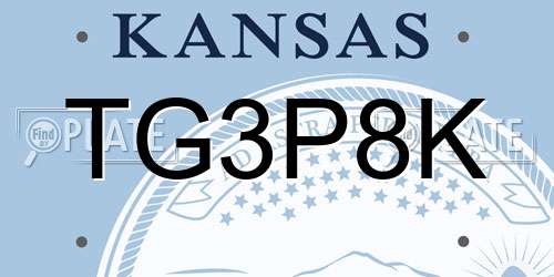 TG3P8K Kansas License Plate