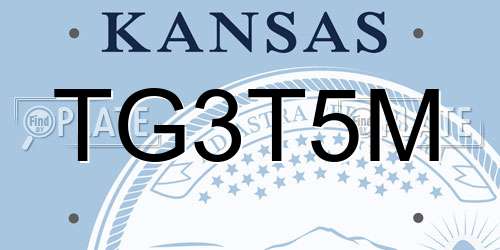 TG3T5M Kansas License Plate