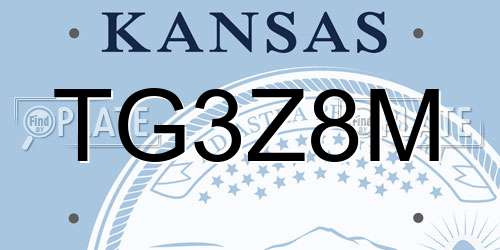 TG3Z8M Kansas License Plate