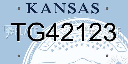 TG42123 Kansas License Plate