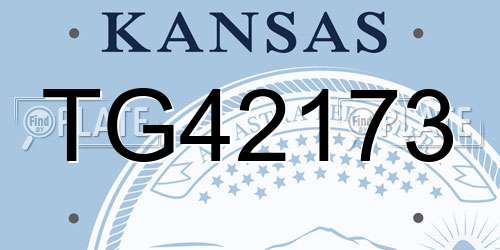 TG42173 Kansas License Plate