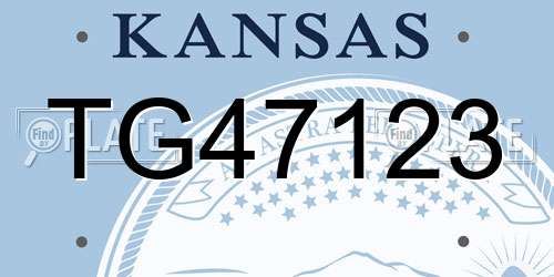 TG47123 Kansas License Plate