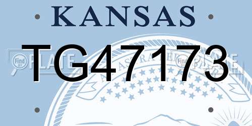 TG47173 Kansas License Plate