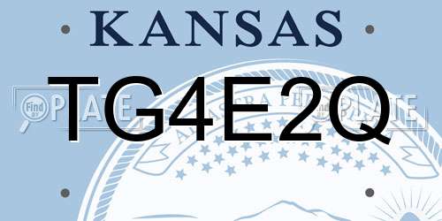 TG4E2Q Kansas License Plate