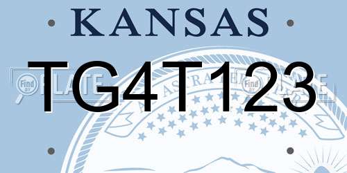 TG4T123 Kansas License Plate