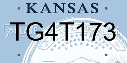 TG4T173 Kansas License Plate