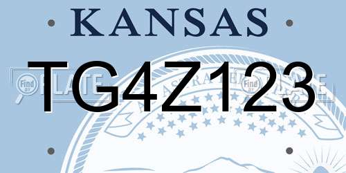 TG4Z123 Kansas License Plate