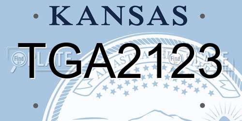 TGA2123 Kansas License Plate