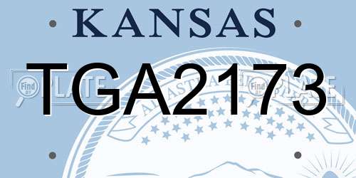 TGA2173 Kansas License Plate