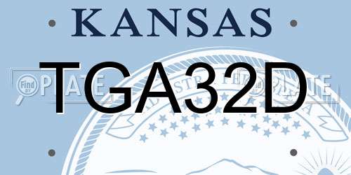 TGA32D Kansas License Plate