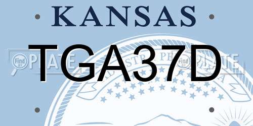 TGA37D Kansas License Plate