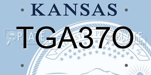 TGA37O Kansas License Plate