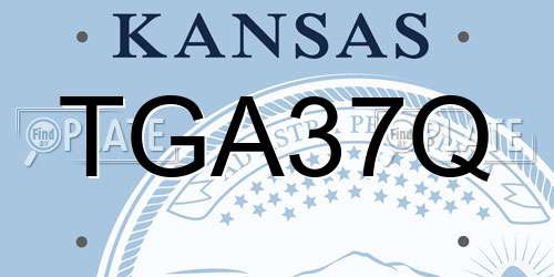 TGA37Q Kansas License Plate