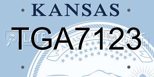TGA7123 Kansas License Plate