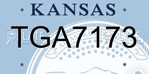 TGA7173 Kansas License Plate